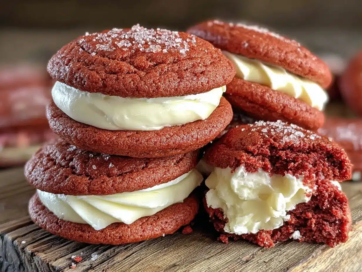 red velvet sandwich cookies preparation steps