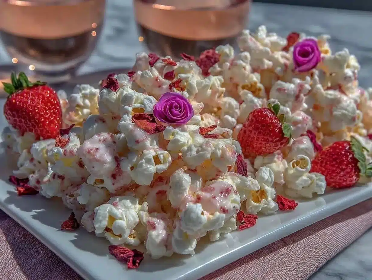 rosé strawberry popcorn board preparation steps