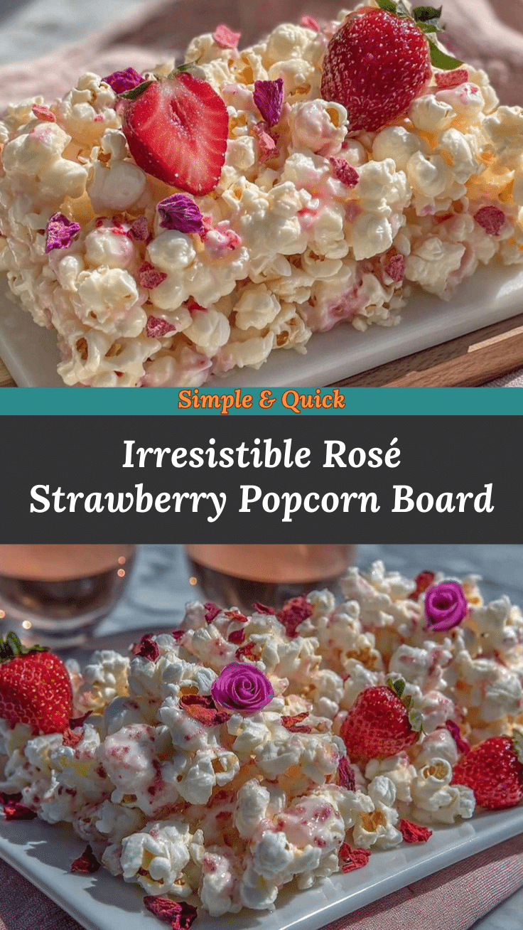 rosé strawberry popcorn board recipe