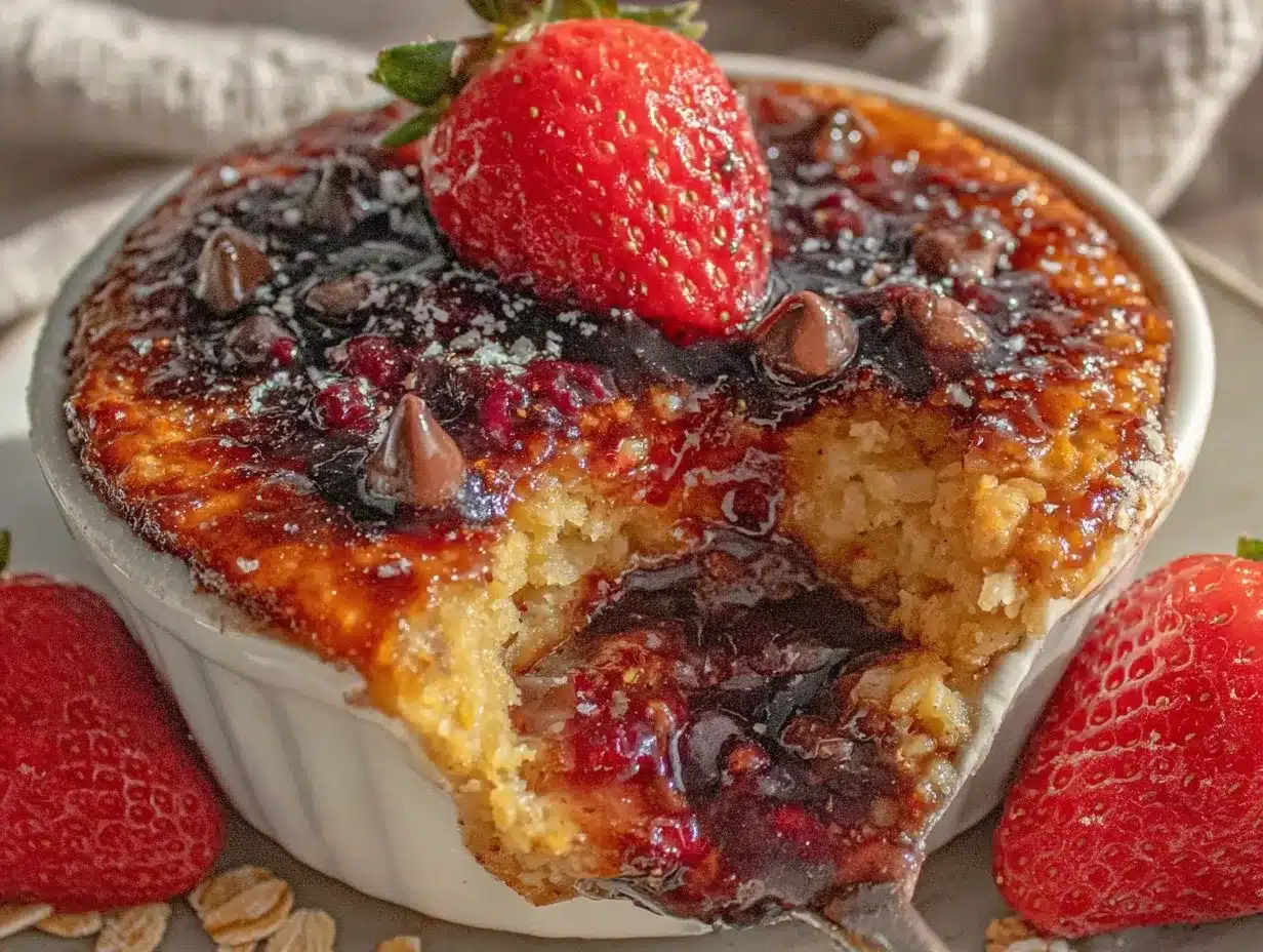 single-serve baked oats cake preparation steps