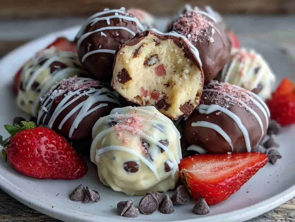 strawberry chocolate chip truffles preparation steps