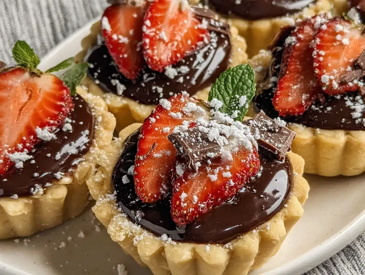 Strawberry Ganache Tart Cups preparation steps