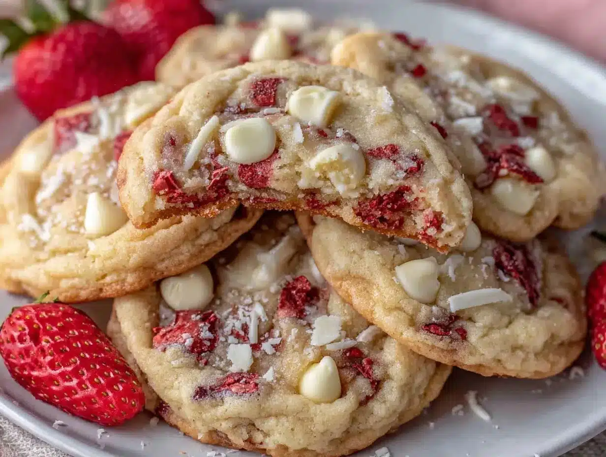 strawberry white chocolate cookies preparation steps