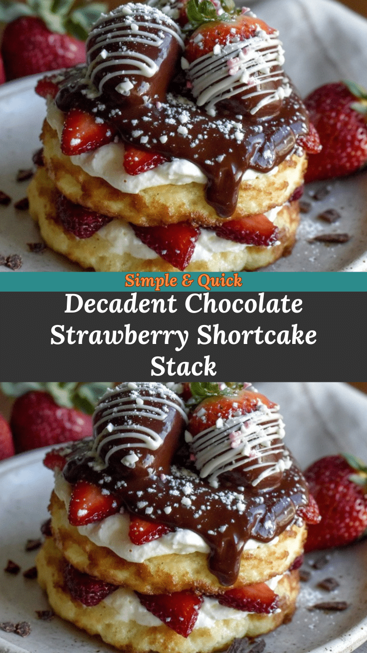 Valentine’s Chocolate Strawberry Shortcake Stack recipe