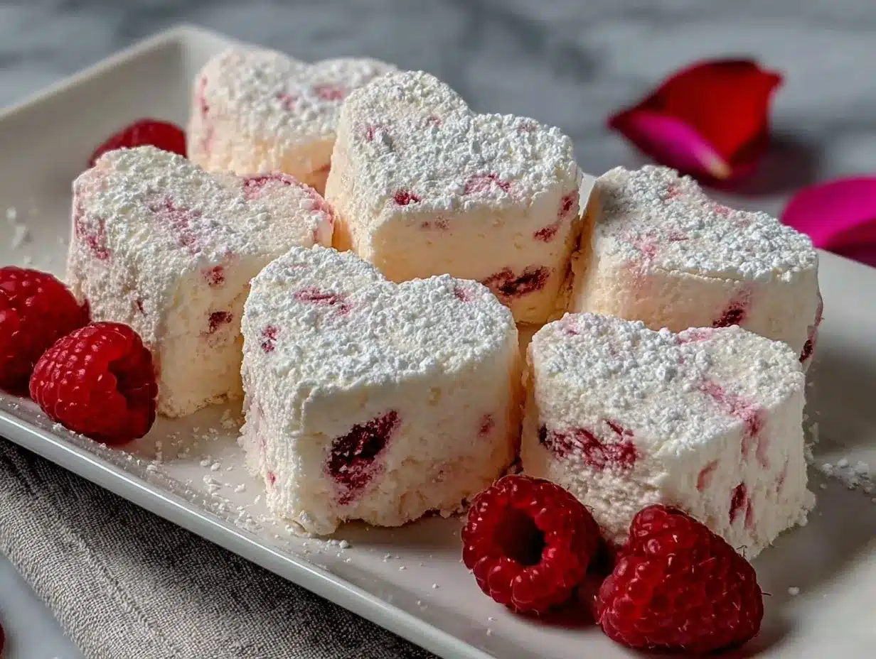 Valentine’s Raspberry Heart Mochi preparation steps