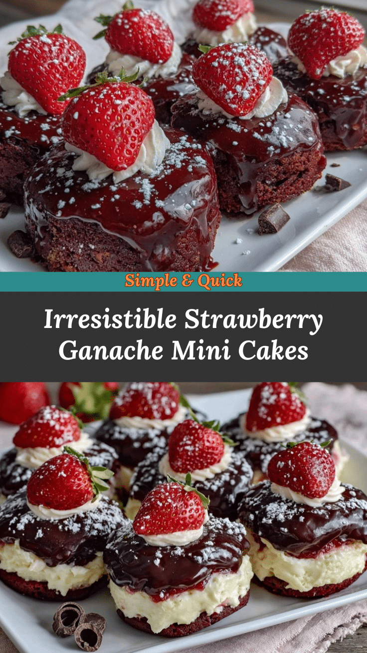 Valentine’s Strawberry Ganache Mini Cakes recipe