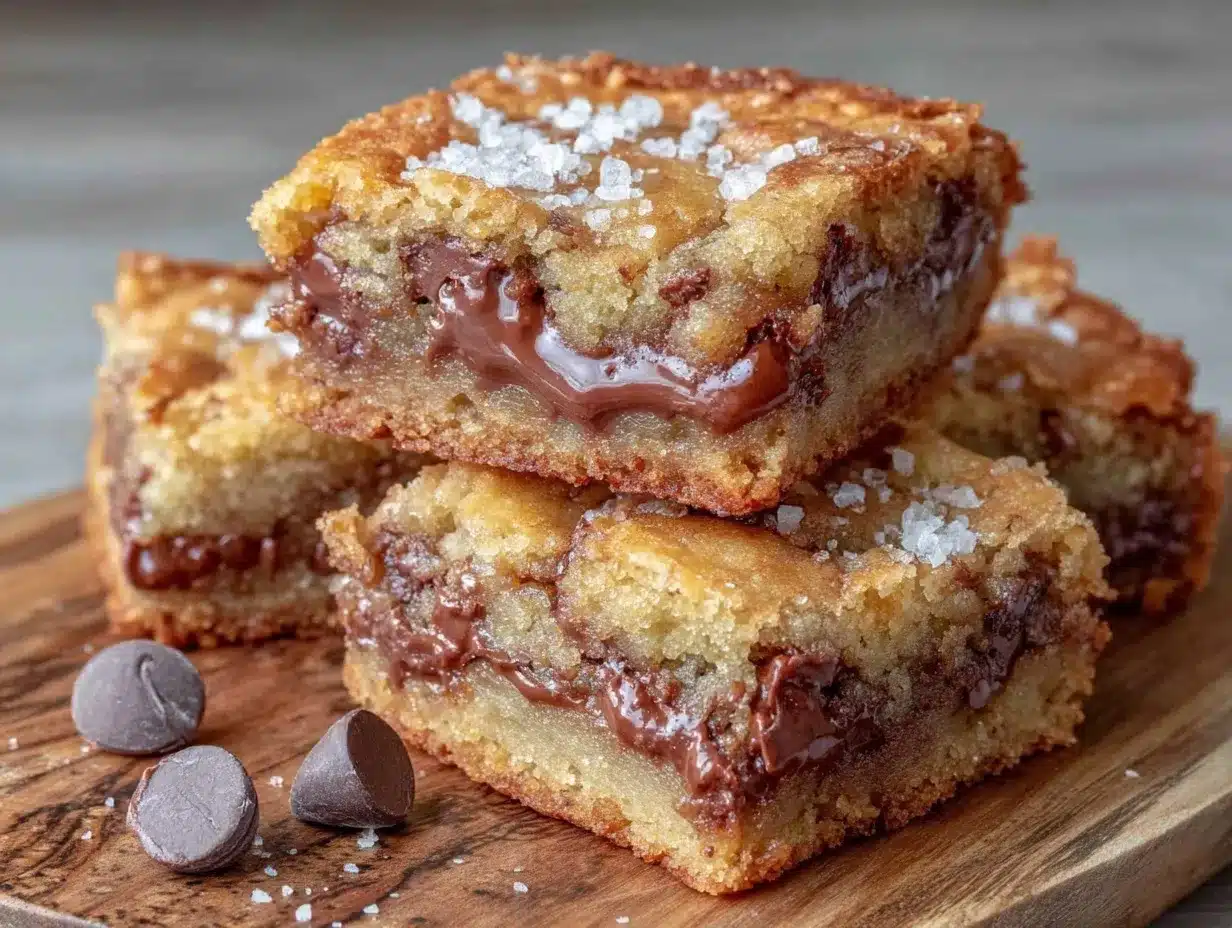 chewy gooey chocolate chip cookie bars preparation steps