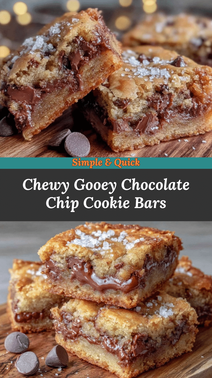 chewy gooey chocolate chip cookie bars recipe