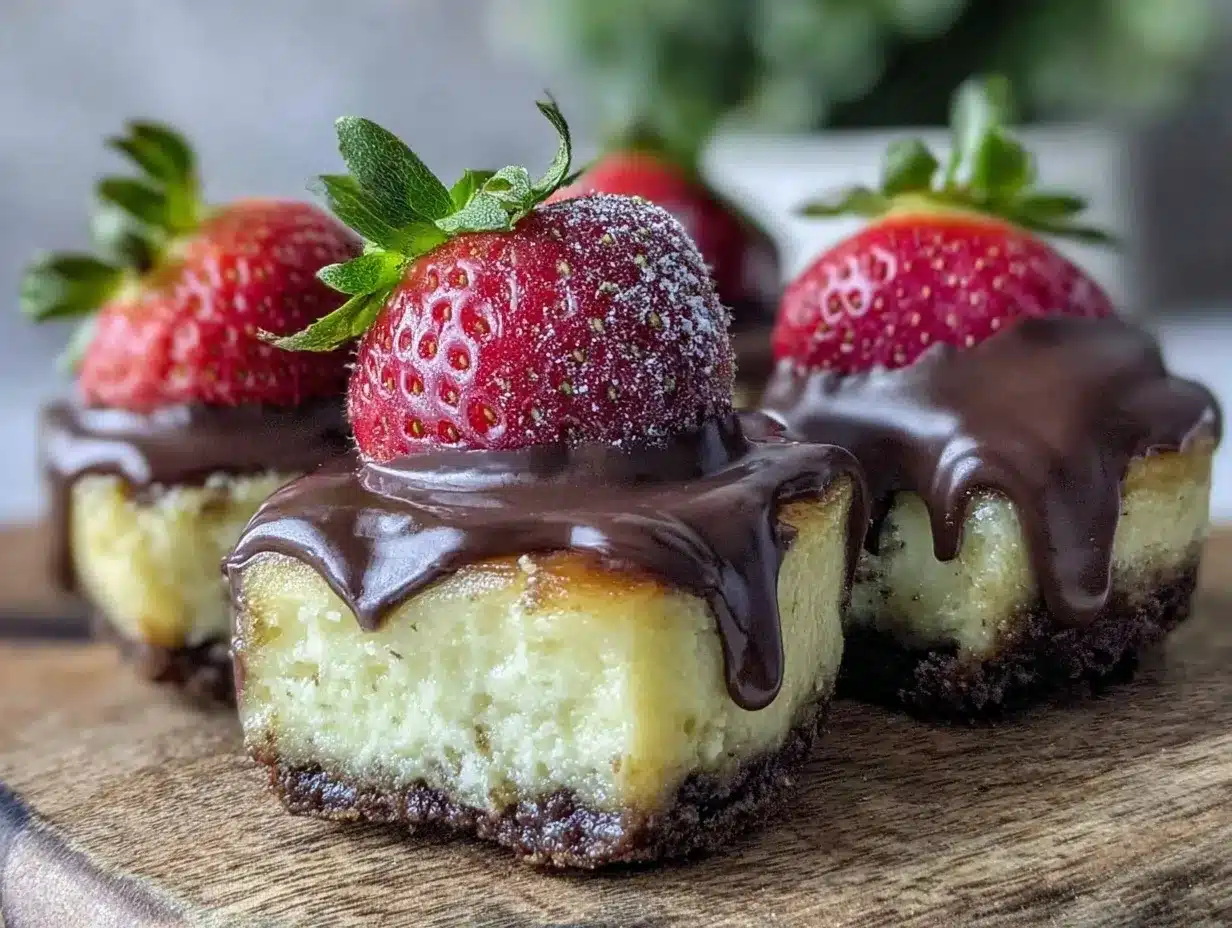 chocolate-dipped strawberry cheesecake bites preparation steps