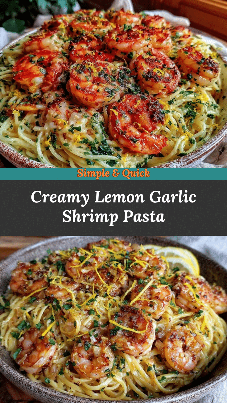 creamy lemon garlic shrimp pasta recipe