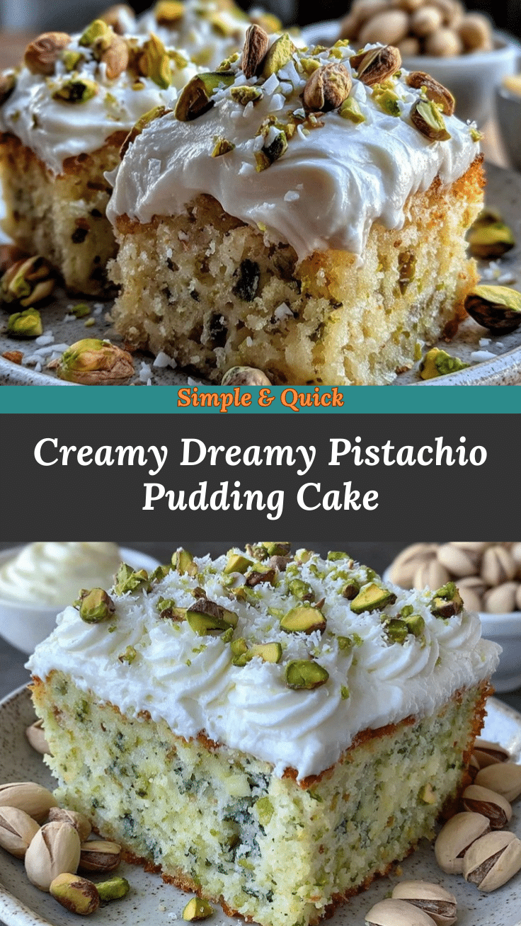 creamy pistachio pudding poke cake recipe