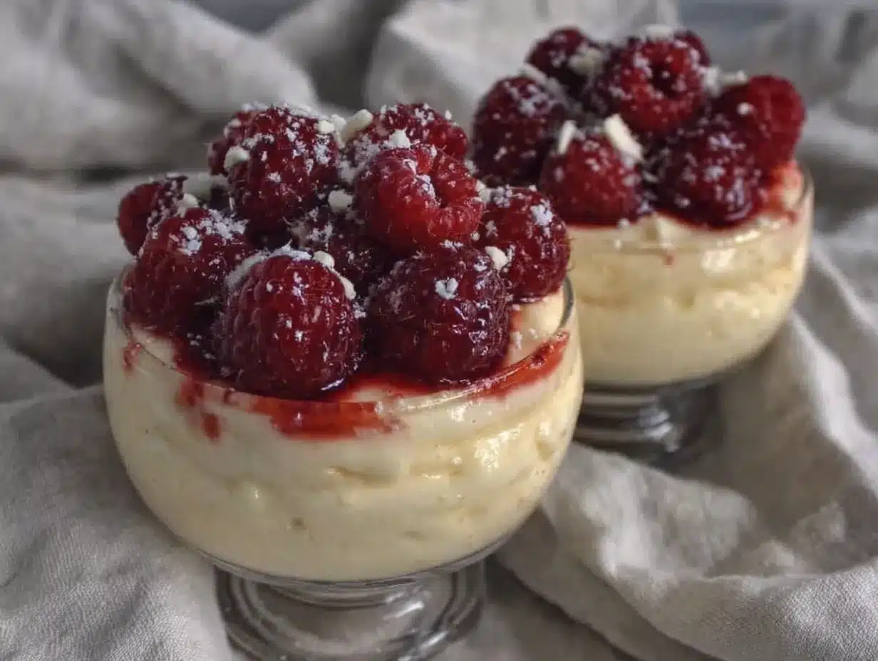 creamy raspberry white chocolate mousse cups preparation steps