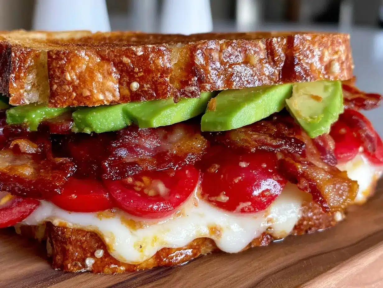 crispy BLT sandwich with creamy avocado preparation steps
