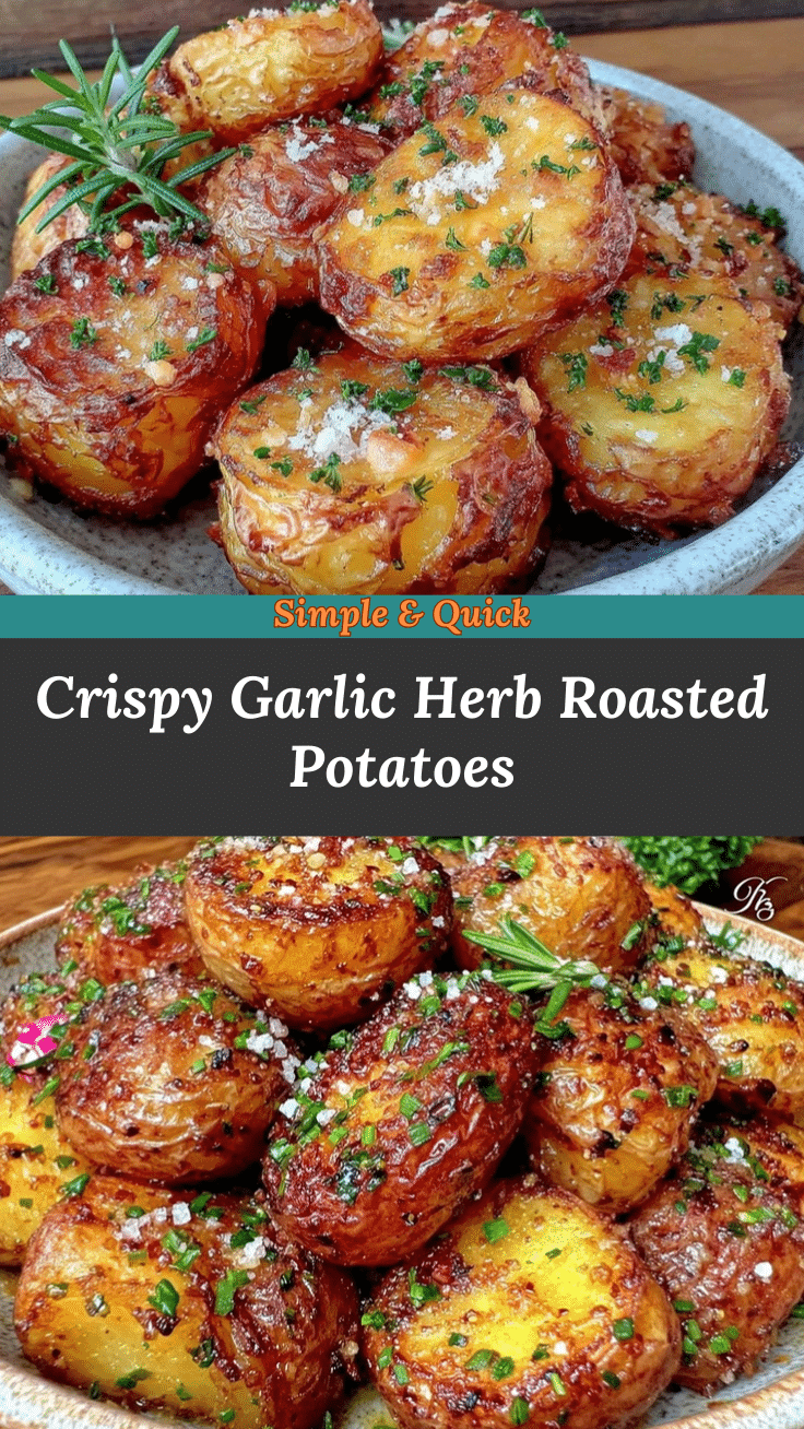 crispy garlic herb roasted potatoes recipe