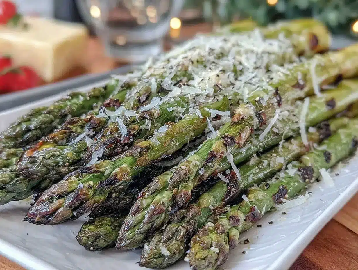 crispy grilled asparagus with parmesan preparation steps
