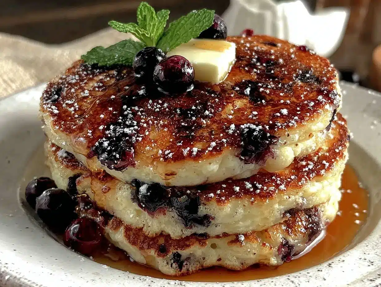 fluffy blueberry buttermilk pancakes preparation steps
