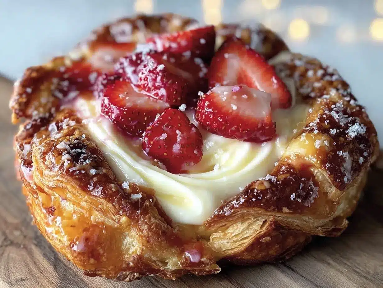 fluffy strawberry cream cheese danish preparation steps