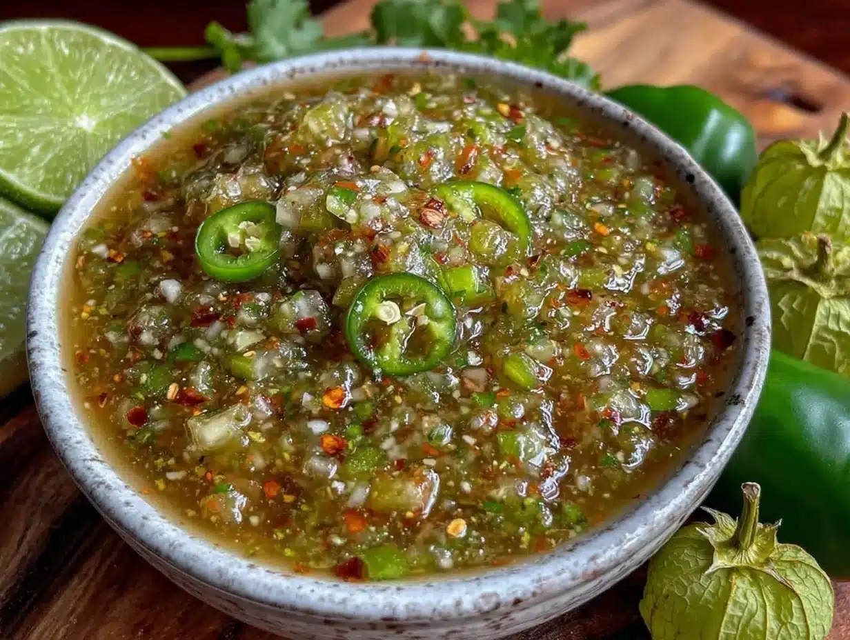 fresh homemade salsa verde - featured image