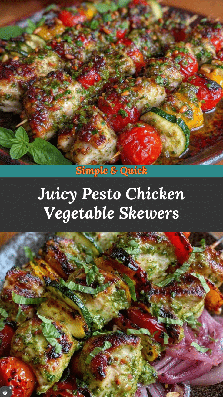 fresh pesto chicken skewers recipe