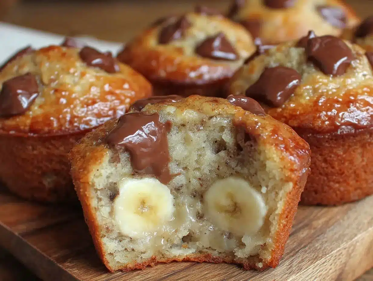 moist chocolate chip banana bread muffins preparation steps