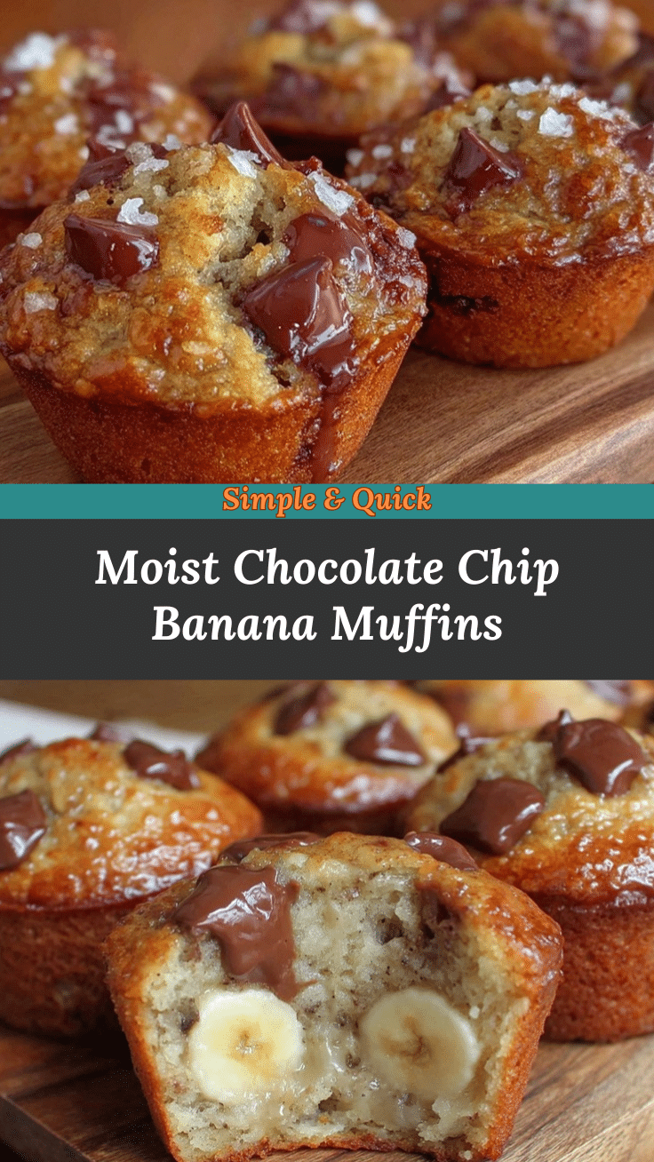 moist chocolate chip banana bread muffins recipe