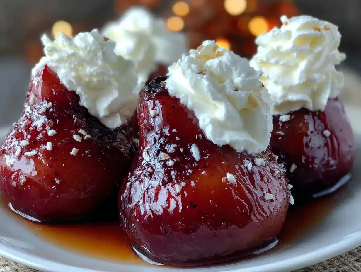 red wine poached pears preparation steps