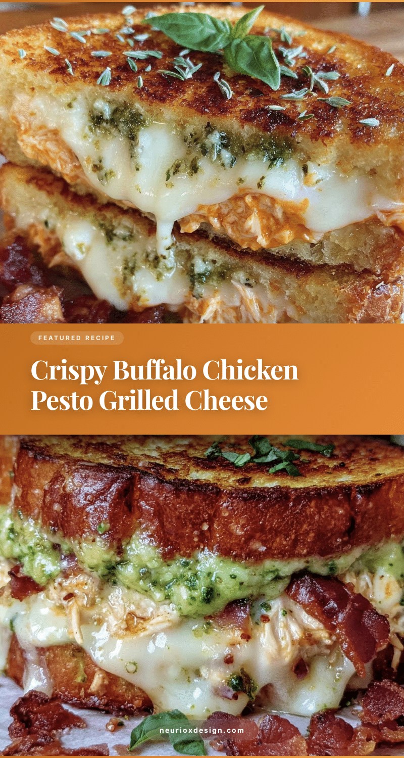 Buffalo Chicken Pesto Grilled Cheese recipe