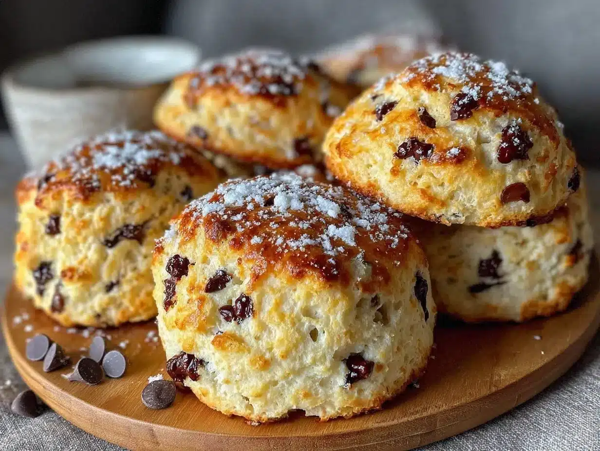 buttery flaky chocolate chip sourdough scones preparation steps