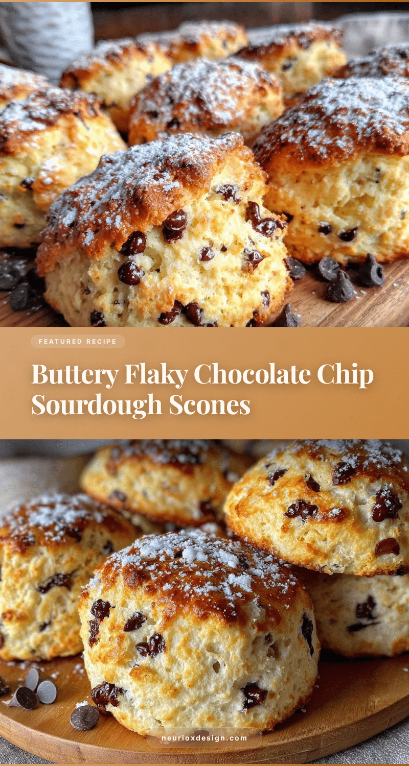 buttery flaky chocolate chip sourdough scones recipe