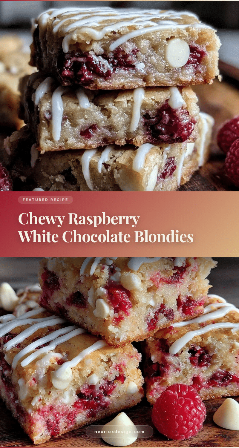 chewy raspberry and white chocolate blondies recipe