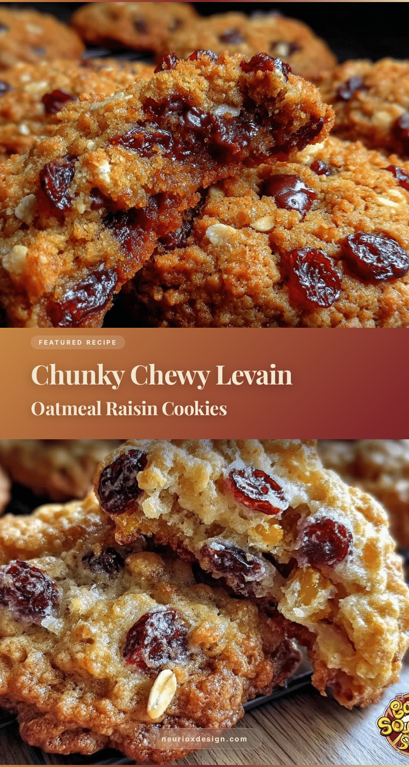 Chunky Chewy Levain Oatmeal Raisin Cookies recipe