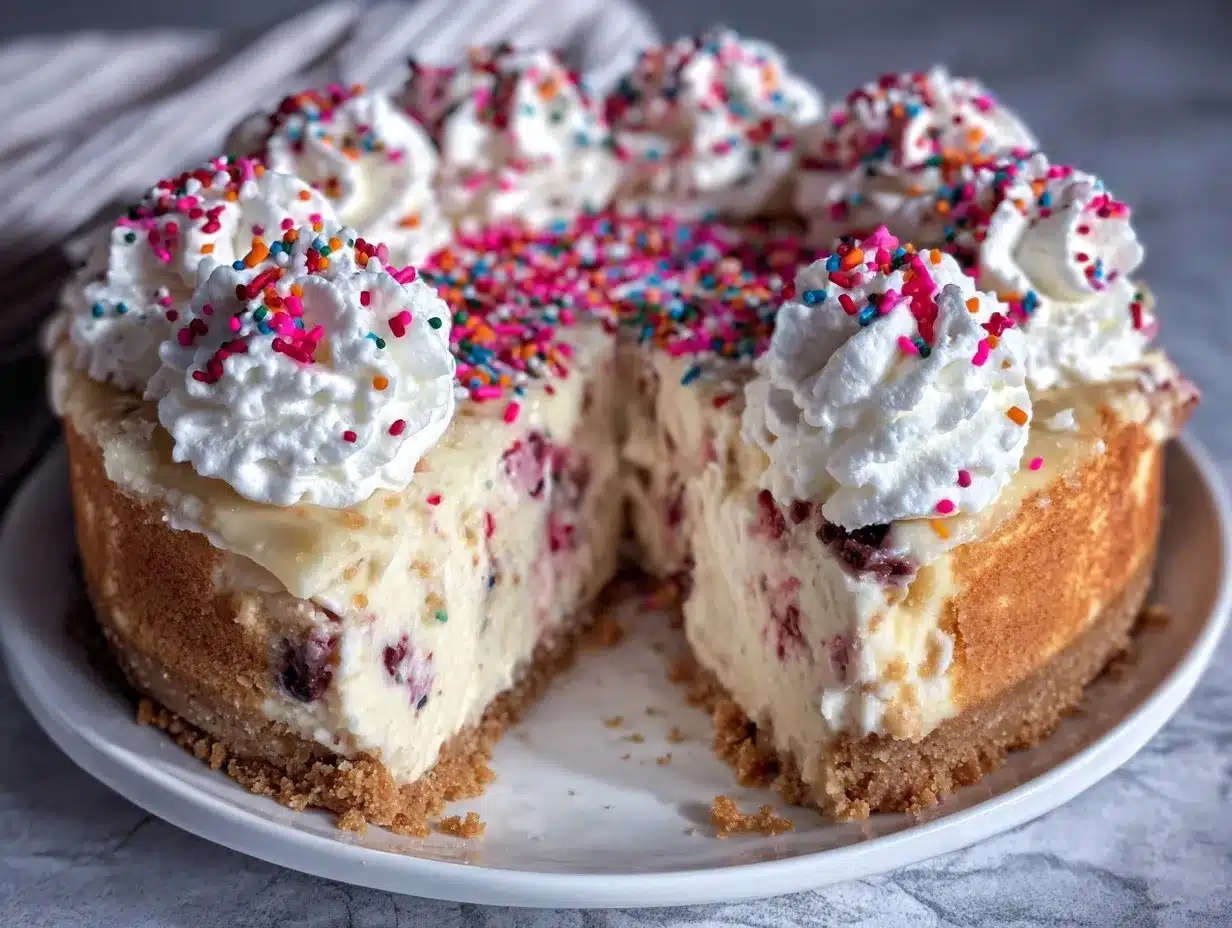 creamy birthday cheesecake preparation steps