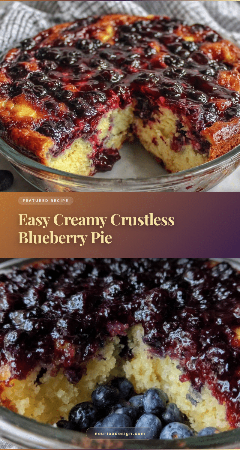 creamy crustless blueberry pie recipe