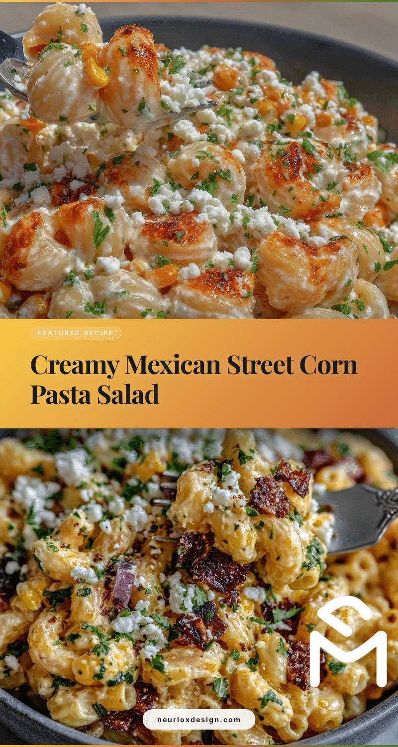 creamy Mexican street corn pasta salad recipe