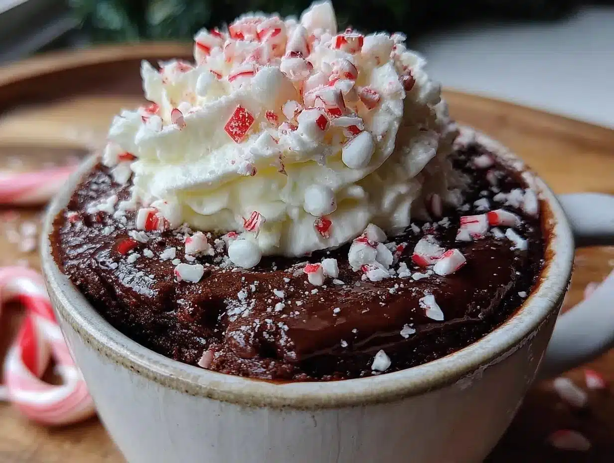 creamy peppermint hot chocolate mug cake preparation steps