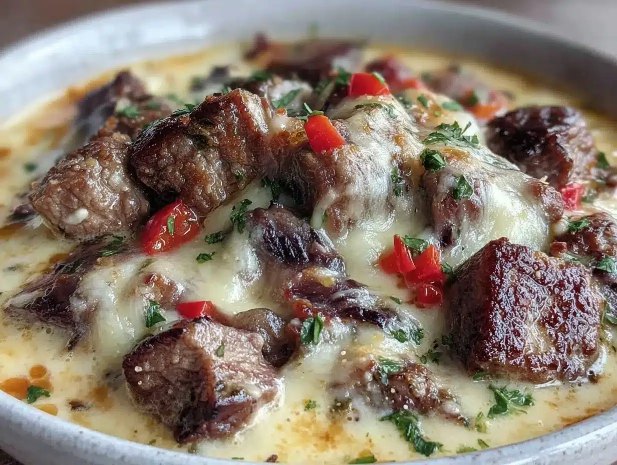 creamy philly cheese steak soup preparation steps