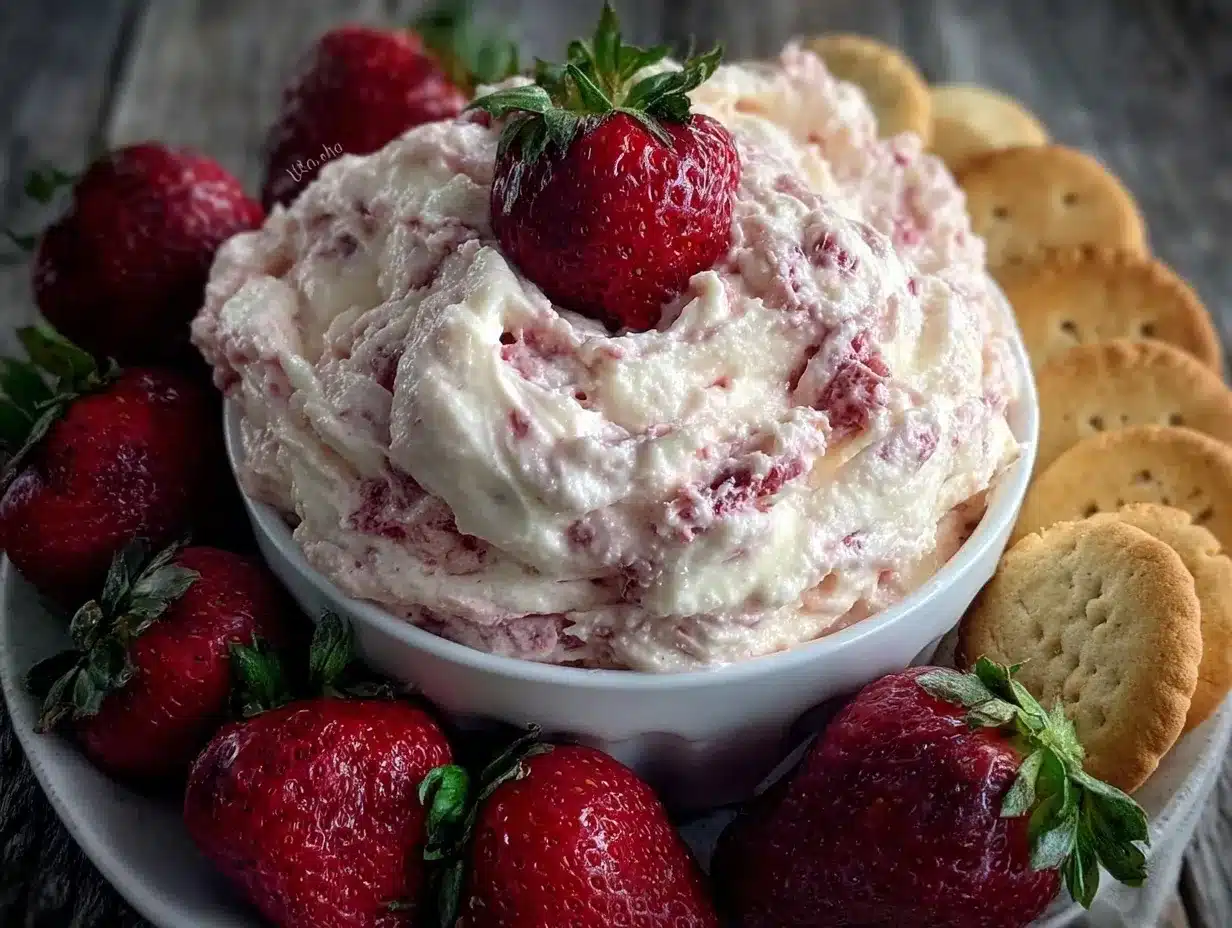 creamy strawberry marshmallow dip preparation steps