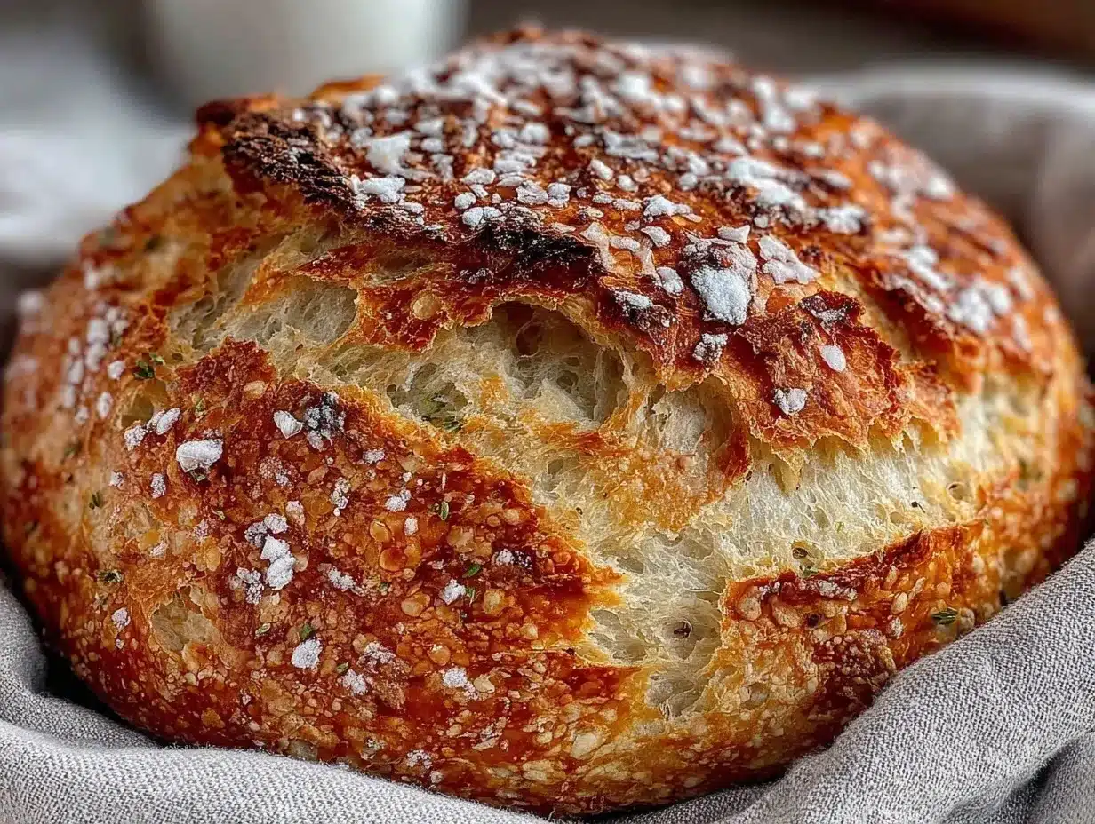 crispy dutch oven no-knead bread preparation steps