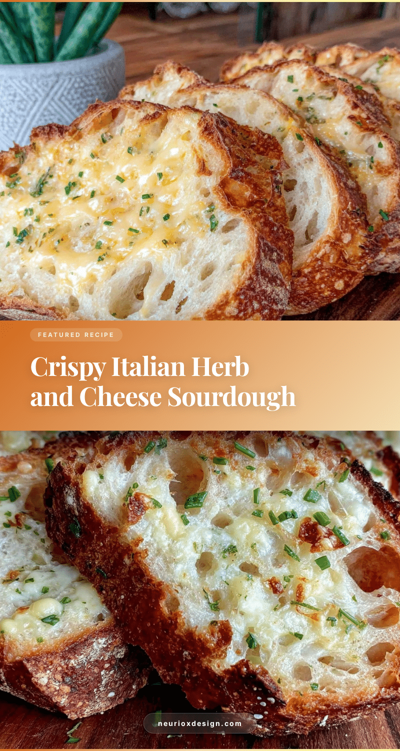 Crispy Italian Herbs and Cheese Artisan Sourdough Bread recipe