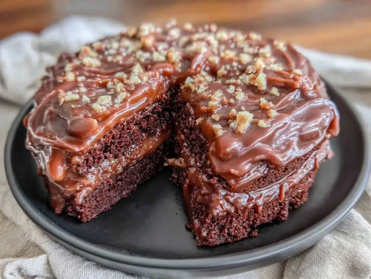 golden black velvet chocolate cake preparation steps