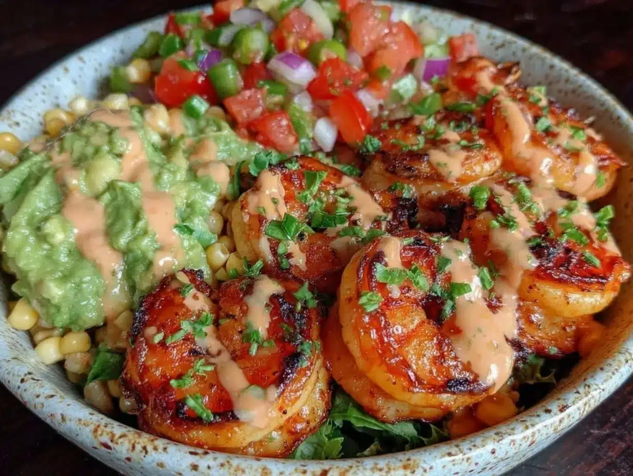 grilled shrimp bowl preparation steps