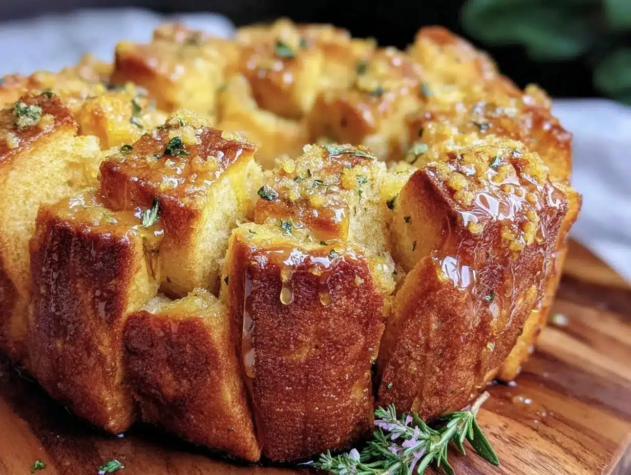 honey butter herb pull-apart bread preparation steps