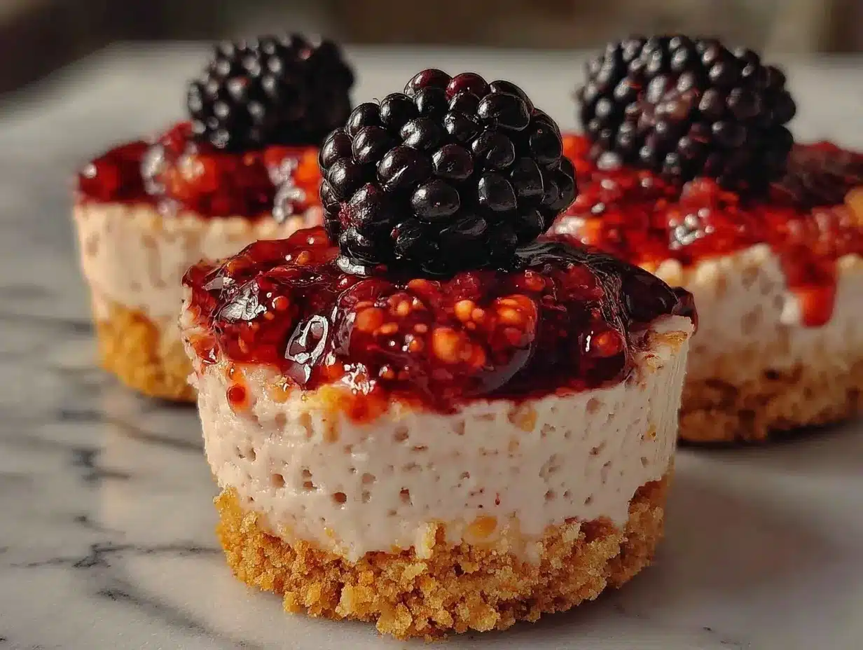 no bake mini blackberry cheesecakes preparation steps