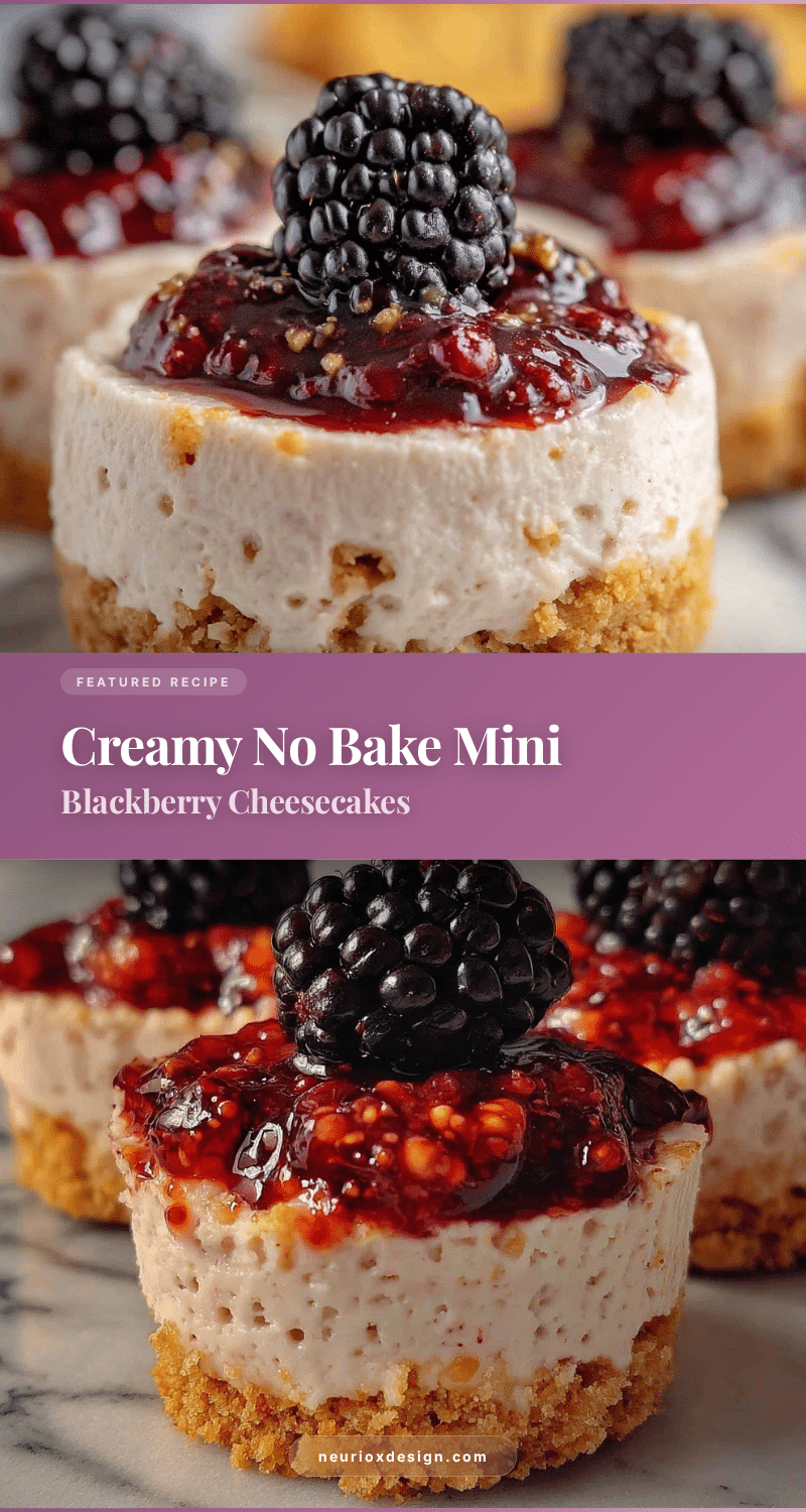 no bake mini blackberry cheesecakes recipe