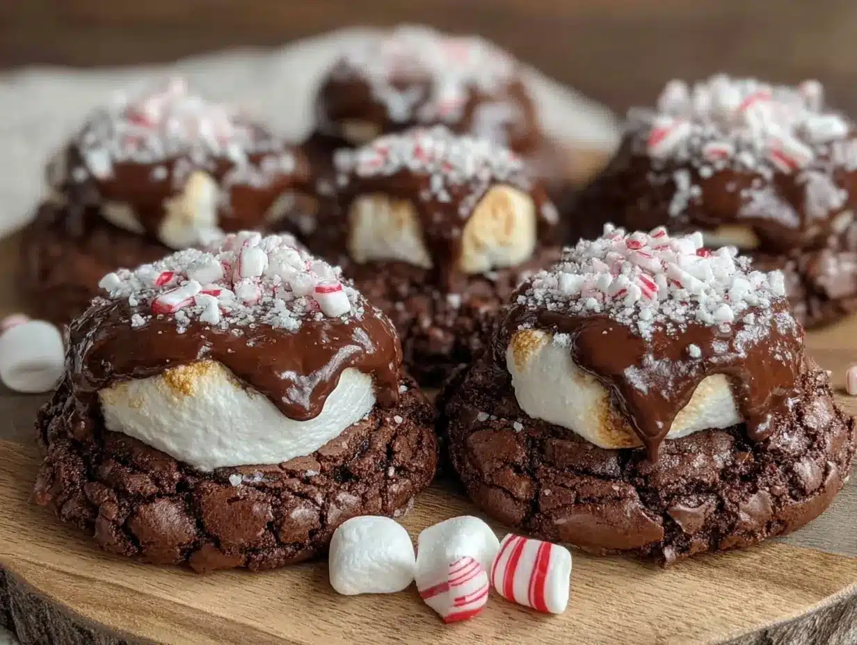 peppermint hot chocolate cookies preparation steps
