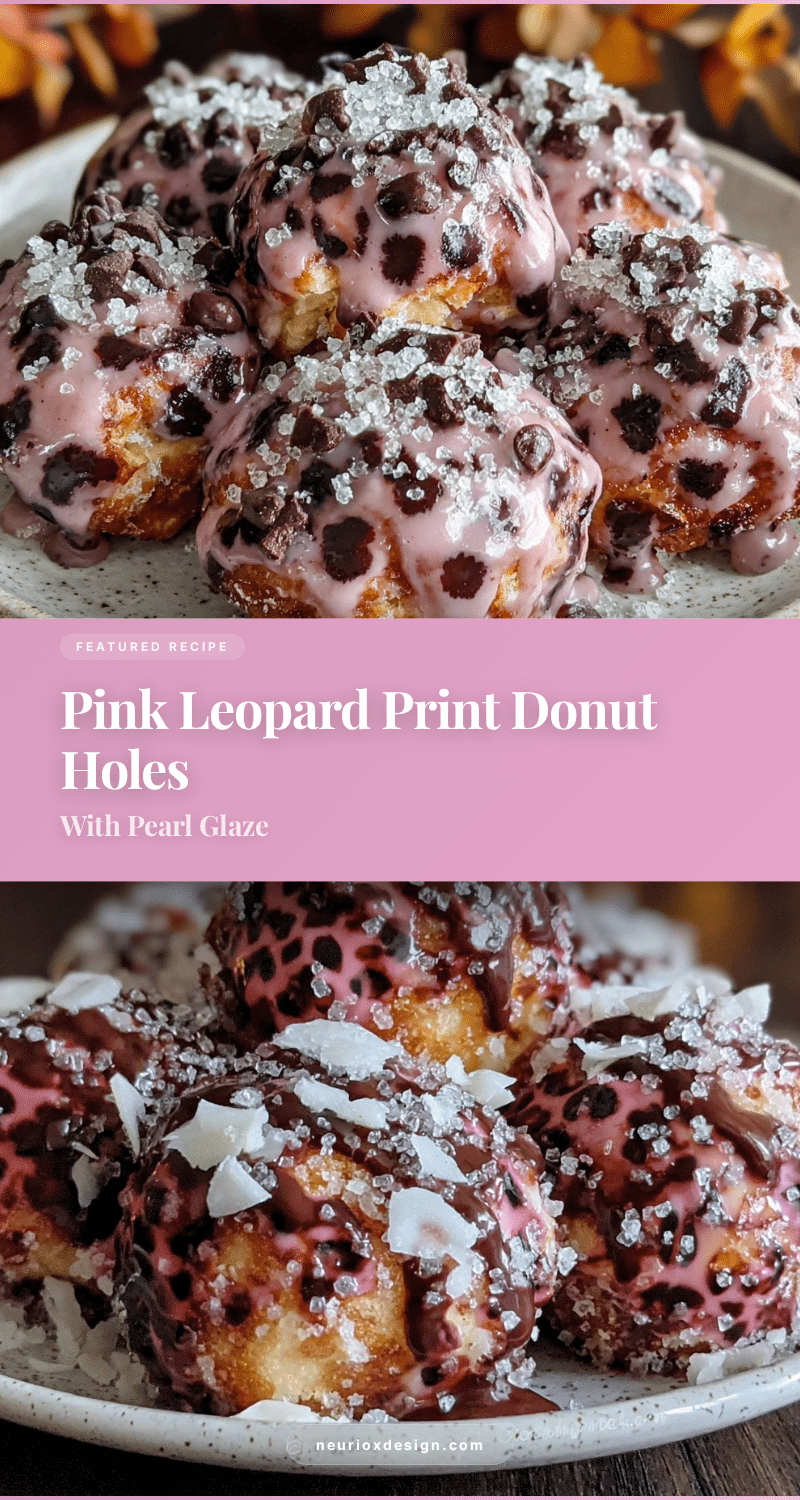pink leopard print donut holes recipe