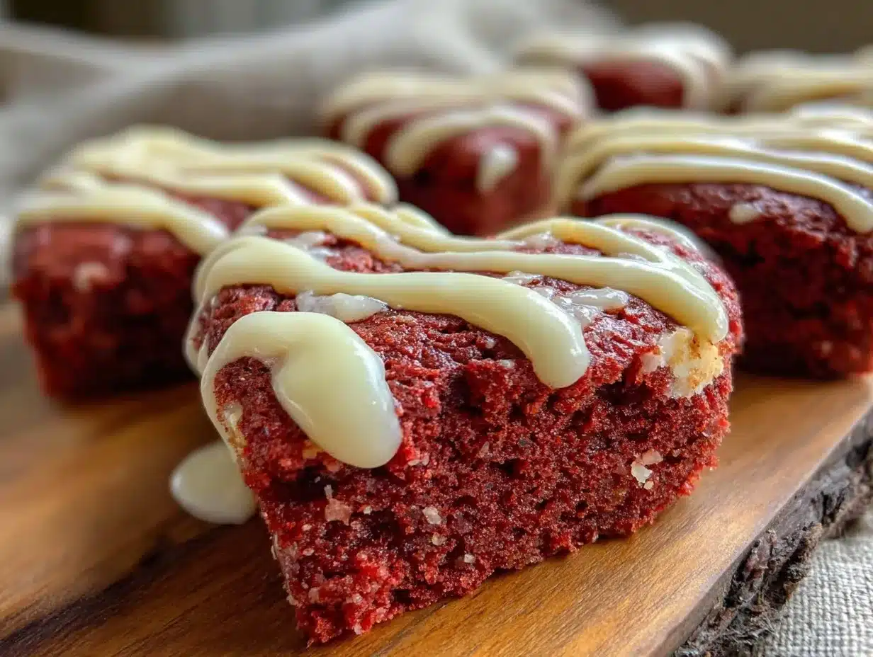 red velvet heart-shaped cookie bars preparation steps