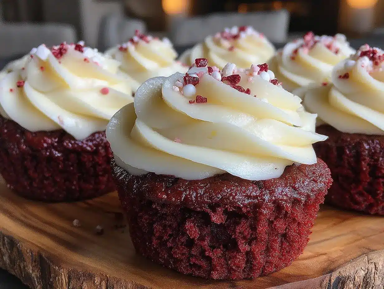 red velvet heart-shaped cupcakes preparation steps