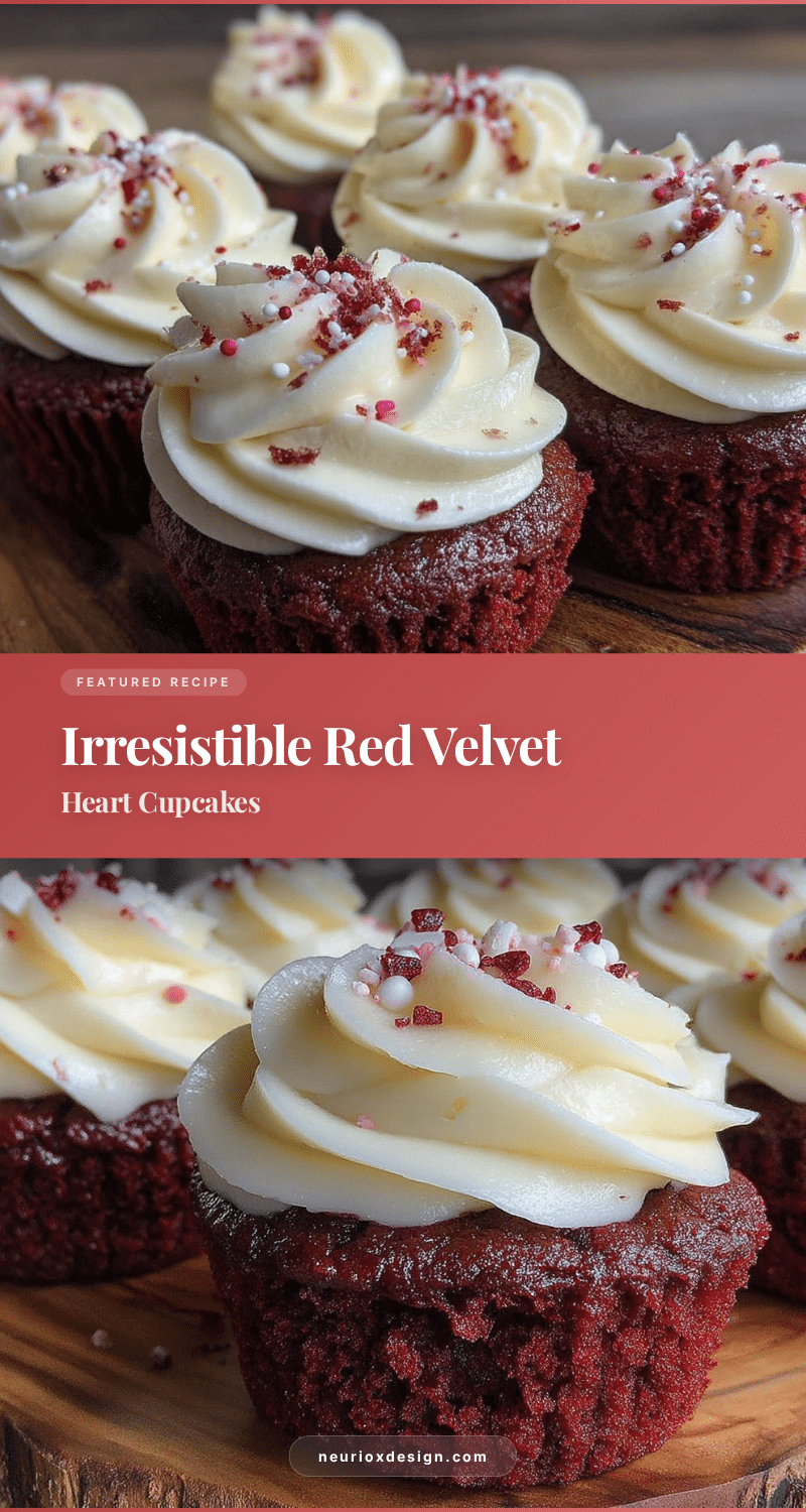 red velvet heart-shaped cupcakes recipe