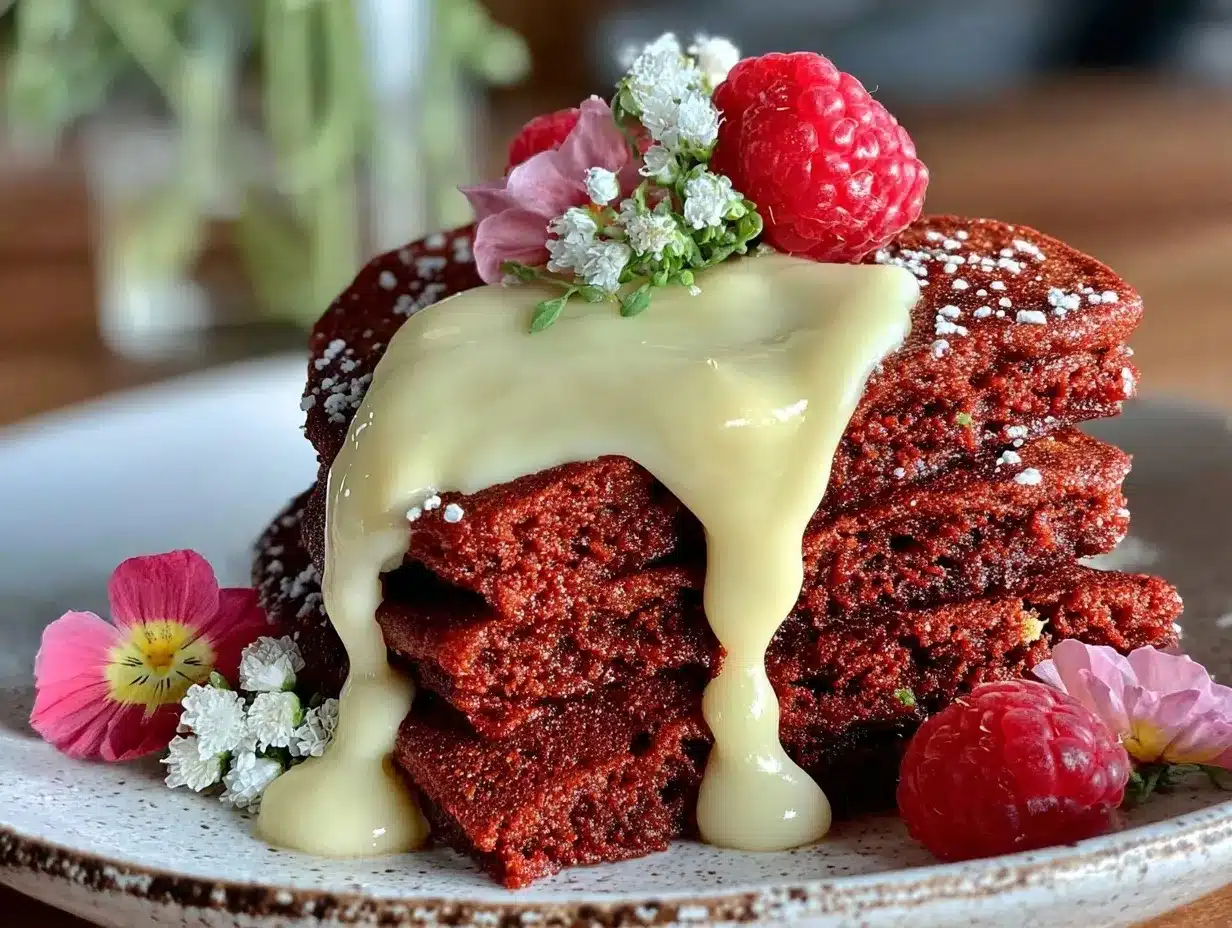 red velvet pancakes preparation steps